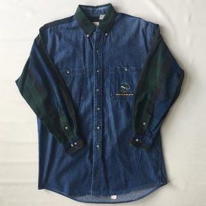 Midwest Garment Co Denim Embroidered Shirt Mens L